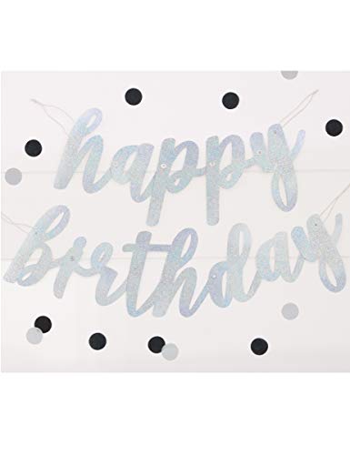 Geburtstagsbuchstaben-Banner - 84 cm - Glitzer Schwarz & Silber Geburtstag - 2er-Satz von Unique