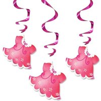 Hängedekoration, It&#039;s a Girl, 3er Pack, ca. 66cm, Metallicspirale von Unique