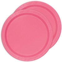 Kuchenteller einfarbig pink, 8 Stück, Einwegteller für Mädchen, 23 cm von Unique