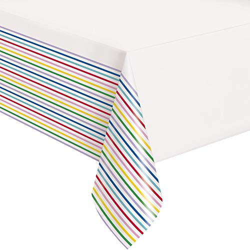 Kunststoff-Tischdecke - 2,13 m x 1,37m - Gestreifte Primärfarben Kunststoff-Tischdecke - 2,13 m x 1,37m - Gestreifte Primärfarben von Unique