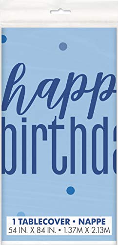 Kunststoff-Tischdecke - 2,13 m x 1,37m - Glitzer Blau & Silber Geburtstag Kunststoff-Tischdecke - 2,13 m x 1,37m - Glitzer Blau & Silber Geburtstag von Unique