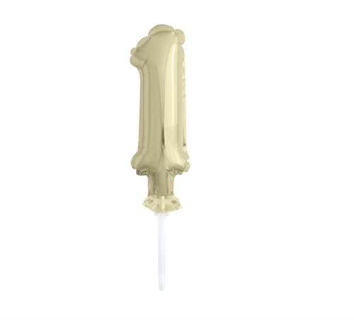 Luftballonkuchentopperdekoration - 12 cm - Zahl 1 - Goldfolie Luftballonkuchentopperdekoration - 12 cm - Zahl 1 - Goldfolie von Unique