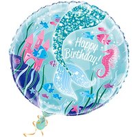 Meerjungfrau Folieballon, 35 cm, mit traumhaftem Unterwasser-Motiv von Unique