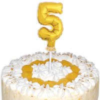 Mini-Ballon Tortendeko, Zahl "5" für die Torte zum 5. Kindergeburtstag von Unique