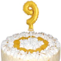 Mini-Ballon Tortendeko, Zahl "9" für Torte zum 9. od. 90. Geburtstag, 1 Stk. von Unique