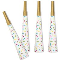 Mitgebsel Kindergeburtstag Party Tröten 4er Pck, golden / Konfettimotiv, 19,3cm Mitgebsel Kindergeburtstag Party Tröten 4er Pck, golden / Konfettimotiv, 19,3cm von Unique