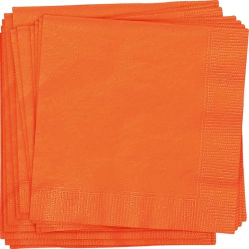 Papierservietten - 13 cm - Orange - Packung mit 20 Stück von Unique