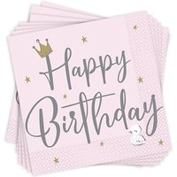 Papierservietten "Happy Birthday" mit Schwanen-Motiv, 16er Pack, 33cm x 33cm Papierservietten "Happy Birthday" mit Schwanen-Motiv, 16er Pack, 33cm x 33cm von Unique