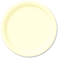 Pappteller einfarbig creme, rund, Einwegteller, ca.18cm, 8er-Pack von Unique
