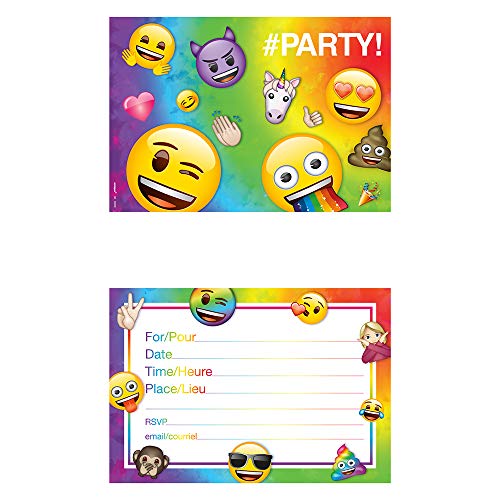 Partyeinladungen - Regenbogen-Spaß-Emoji-Party - 8er-Pack von Unique