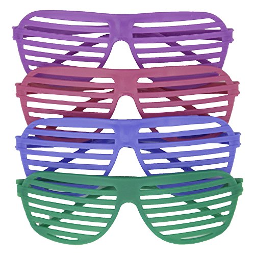 Partygeschenke - Neon-Shutterbrille Shades - 4er-Pack von Unique