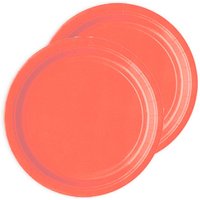 Partyteller einfarbig rot, 8 Stück rote Pappteller für Einweggeschirr, 18 cm von Unique
