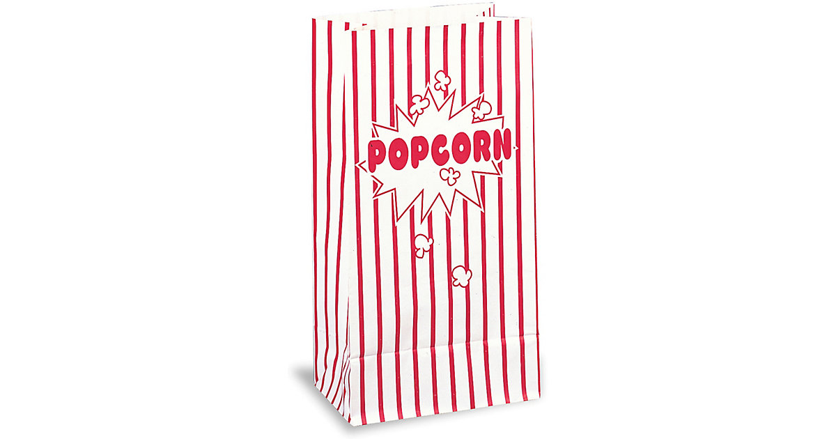 Popcorn-Tüten rot/weiß, 13 x 25 cm, 10 Stück von Unique