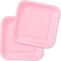 Quadratische Partyteller, praktische Einwegteller zartrosa,16er, 18cm Quadratische Partyteller, praktische Einwegteller zartrosa,16er, 18cm von Unique