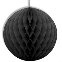 Schwarzer Wabenball mit Klebepads und Schnur zum Aufhängen 20 cm von Unique