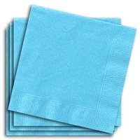 Servietten gross hellblau 33x33cm, 20er-Pack, 2-lagig von Unique