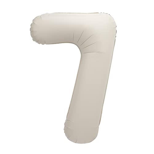 Unique 19657 - Riesenzahl 7 Luftballon - 86 cm - Matte Nude-Farbe - 1 Stück (1 Packung) von Unique