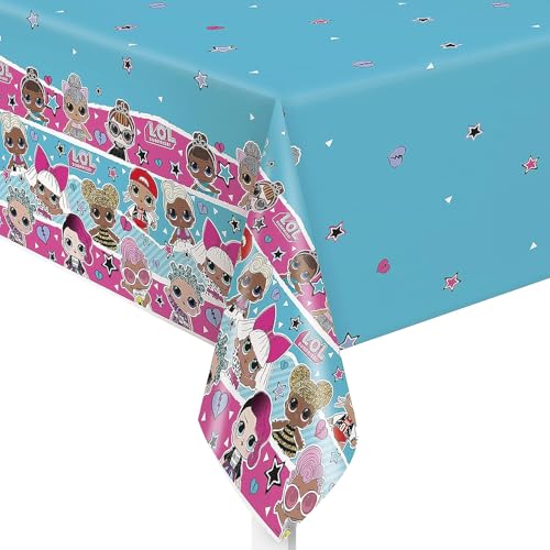 Unique 20903 LOL Surprise Plastiktischdecke-2,13 m x 1,37 m Party, Druck, Mehrfarbig von Unique