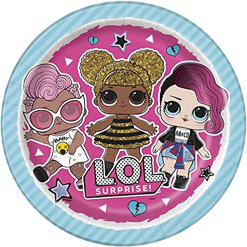 Unique Umweltfreundliche Pappteller - 23 cm - LOL Surprise Party - Packung mit 8 Stück von Unique