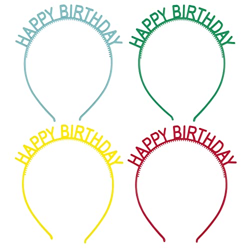 Unique 23559" Happy Birthday Stirnbänder 4 Stück (1 Packung), Multicolour von Unique
