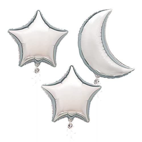 Unique 23751 Folienballon mit Mond und Sternen, Halloween-Party, 3-teilig, silber Unique 23751 Folienballon mit Mond und Sternen, Halloween-Party, 3-teilig, silber von Unique