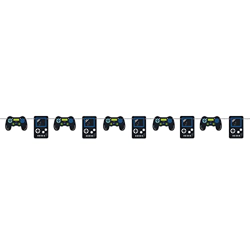 Unique 25190 - Papiergirlande – 2,13 m – Gamer-Geburtstagsparty – 1 Stück (1 Packung) von Unique