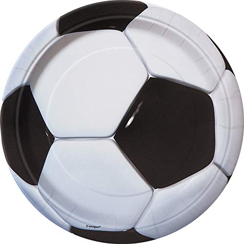 Unique Umweltfreundliche Pappteller - 23 cm - Fußballparty - Packung mit 8 Stück von Unique