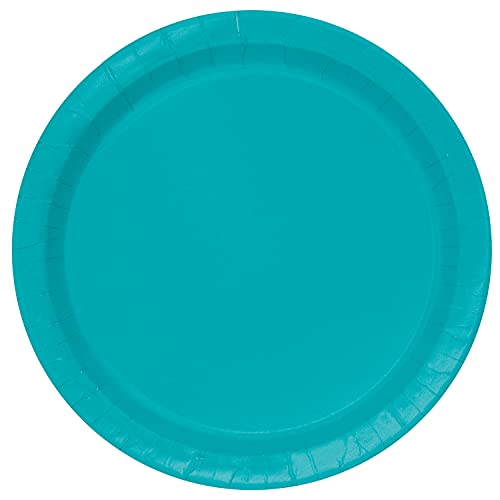 Unique 32124EU Umweltfreundliche Pappteller-18 cm-Blaugrün Farbe-Packung mit 20 Stück, Teal von Unique