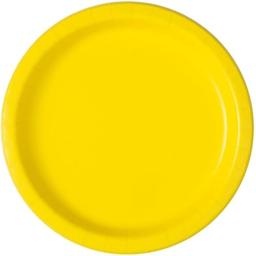 Unique 47264EU Umweltfreundliche Pappteller-18 cm-Neongelb-Packung mit 8 Stück, Neon Yellow Unique 47264EU Umweltfreundliche Pappteller-18 cm-Neongelb-Packung mit 8 Stück, Neon Yellow von Unique