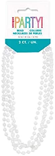 Unique 78368 Perlenketten aus Kunststoff-2er-Pack, White Unique 78368 Perlenketten aus Kunststoff-2er-Pack, White von Unique