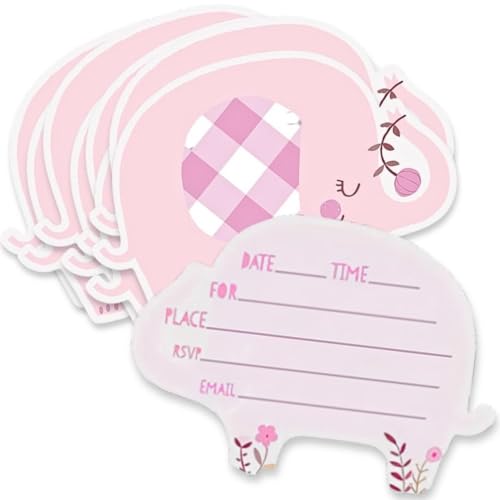 Unique 78384 Elphant Einladungskarten für Babyparty, Rosa, 8 Stück Unique 78384 Elphant Einladungskarten für Babyparty, Rosa, 8 Stück von Unique