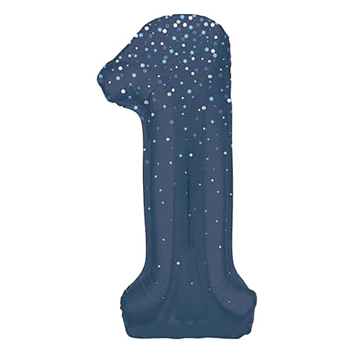 Unique 85831 Riesiger Folienballon Zahl 1, 86 cm, prismatisch, glitzernd, blau, Geburtstagsparty, 1 Stück Unique 85831 Riesiger Folienballon Zahl 1, 86 cm, prismatisch, glitzernd, blau, Geburtstagsparty, 1 Stück von Unique