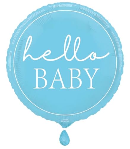 Unique Hello Baby Blue Folienballon 45,7 cm von Unique
