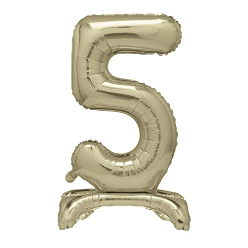 Unique Party 13235 - Riesen Stehen Nummer 5 Ballon - 76 cm - Gold Unique Party 13235 - Riesen Stehen Nummer 5 Ballon - 76 cm - Gold von Unique