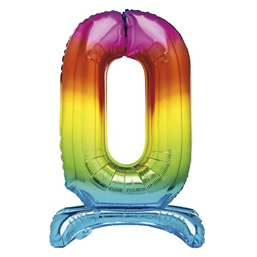 Unique Party 13260 - Riesen Stehen Nummer 0 Ballon - 76 cm - Regenbogen, Rainbow Unique Party 13260 - Riesen Stehen Nummer 0 Ballon - 76 cm - Regenbogen, Rainbow von Unique