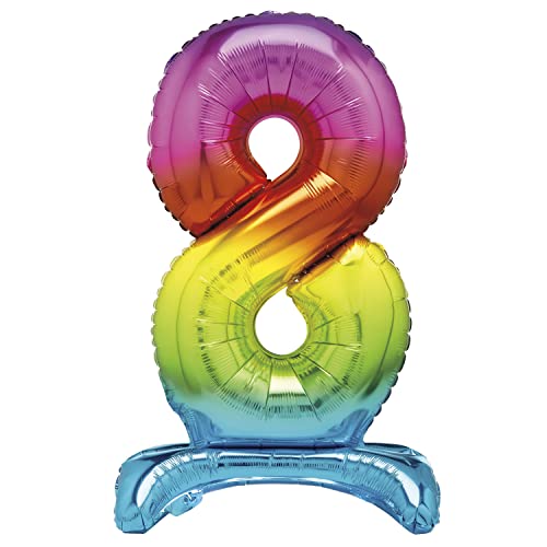 Unique Party 13268 - Riesen Stehen Nummer 8 Ballon - 76 cm - Regenbogen, Rainbow Unique Party 13268 - Riesen Stehen Nummer 8 Ballon - 76 cm - Regenbogen, Rainbow von Unique