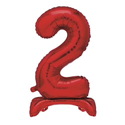 Unique Party 13422 - Riesen Stehen Nummer 2 Ballon - 76 cm - Rot Unique Party 13422 - Riesen Stehen Nummer 2 Ballon - 76 cm - Rot von Unique