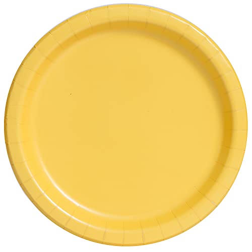 Unique Party 3184EU Umweltfreundliche Pappteller-18 cm-Gelb Farbe-Packung mit 8 Stück, Yellow von Unique