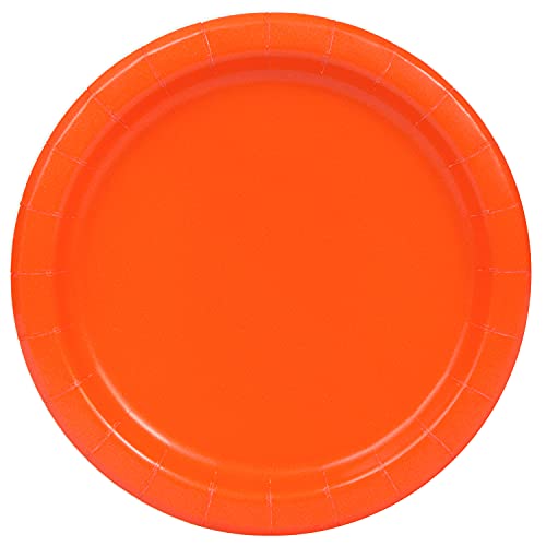 Unique Party 3224EU Umweltfreundliche Pappteller-18 cm-Orange Farbe-Packung mit 8 Stück von Unique