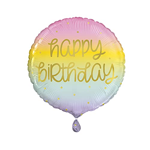 Unique Party 54981 - Geburtstagsballon - 45 cm - Gold Pastell Regenbogen Geburtstag Unique Party 54981 - Geburtstagsballon - 45 cm - Gold Pastell Regenbogen Geburtstag von Unique