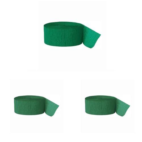 Unique Party Supplies 6357 Krepp-Papier Party-Papierschlange - 24.6 m - Smaragdgrün (Packung mit 3) von Unique