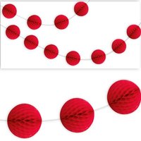 Wabenball Girlande, rot, hübsche Wabendeko für alle Partys, 2,13m von Unique