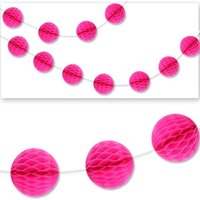 Wabenball Girlande in Pink, bildschöne Wabendeko für Mädchen, 2,13m Wabenball Girlande in Pink, bildschöne Wabendeko für Mädchen, 2,13m von Unique
