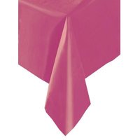 pinkfarbene Geburtstagstischdecke aus Folie, 137x274cm, einfarbig pinkfarbene Geburtstagstischdecke aus Folie, 137x274cm, einfarbig von Unique