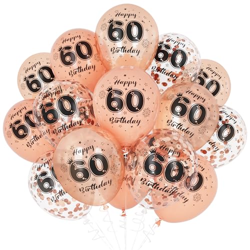 Unisun 60. Geburtstag Luftballons, 60 Jahre Geburtstag Dekorationen für Frauen Mädchen, Happy Birthday Rose Gold 60 Jahrestag Ballons Deko für Geburtstag Party Supplies Unisun 60. Geburtstag Luftballons, 60 Jahre Geburtstag Dekorationen für Frauen Mädchen, Happy Birthday Rose Gold 60 Jahrestag Ballons Deko für Geburtstag Party Supplies von Unisun