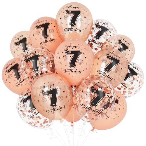 Unisun 7. Geburtstag Luftballons, 7 Jahre Geburtstag Dekorationen für Mädchen, Happy Birthday Rose Gold 7 Jahrestag Ballons Deko für Geburtstag Party Supplies Unisun 7. Geburtstag Luftballons, 7 Jahre Geburtstag Dekorationen für Mädchen, Happy Birthday Rose Gold 7 Jahrestag Ballons Deko für Geburtstag Party Supplies von Unisun