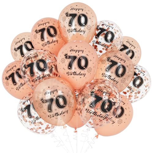 Unisun 70. Geburtstag Luftballons, 70 Jahre Geburtstag Dekorationen für Frauen Mädchen, Happy Birthday Rose Gold 70 Jahrestag Ballons Deko für Geburtstag Party Supplies Unisun 70. Geburtstag Luftballons, 70 Jahre Geburtstag Dekorationen für Frauen Mädchen, Happy Birthday Rose Gold 70 Jahrestag Ballons Deko für Geburtstag Party Supplies von Unisun