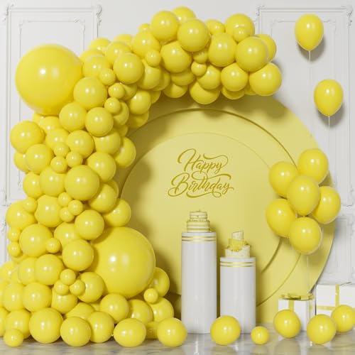 Visun Gelbe Luftballons, 130 Stück Gelbes Ballon Girlanden Bogen Set, 5/9/10/12/18 Zoll Gelbe Ballon Für Männer Frauen Mädchen Hochzeit Geburtstag Sonnenblume Honigbiene Party Jahrestag Picknick Deko Visun Gelbe Luftballons, 130 Stück Gelbes Ballon Girlanden Bogen Set, 5/9/10/12/18 Zoll Gelbe Ballon Für Männer Frauen Mädchen Hochzeit Geburtstag Sonnenblume Honigbiene Party Jahrestag Picknick Deko von Unisun