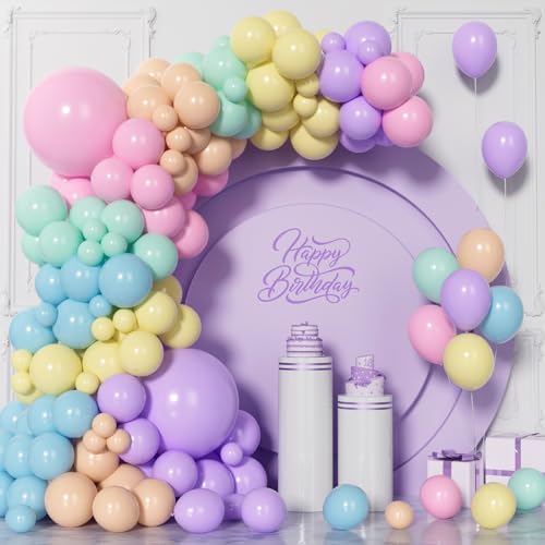 Visun Pastell Regenbogen Luftballons, 130 Stück Macaron Ballon Girlanden Bogen Set, 5/9/10/12/18 Zoll Verschiedene Ballons Für Frauen Und Mädchen Braut Hochzeit Geburtstag Party Jahrestag Dekorationen Visun Pastell Regenbogen Luftballons, 130 Stück Macaron Ballon Girlanden Bogen Set, 5/9/10/12/18 Zoll Verschiedene Ballons Für Frauen Und Mädchen Braut Hochzeit Geburtstag Party Jahrestag Dekorationen von Unisun