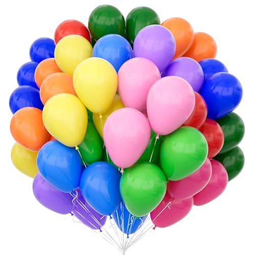 Unisun Regenbogen Luftballons Geburtstag 100Pcs, 12 Zoll Matte Assorted Farben Latex Ballons Pack für Mehrfarbig Ballon Bogen Kit Hochzeit Baby Shower Karneval Veranstaltungen Party Dekorationen von Unisun